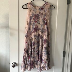 Free People Floral Sleeveless Dress - Pink and Blue